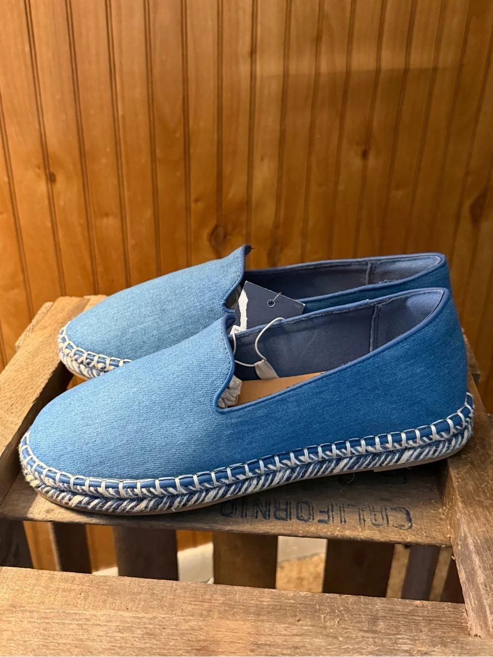 Universal Thread Denim Slip-On Espadrilles in Blue